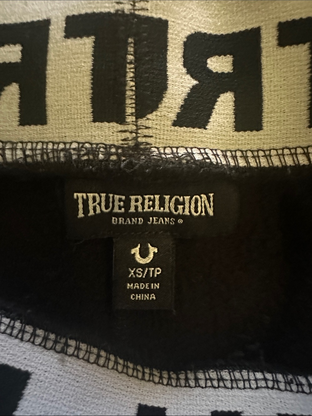 True Religion Black Cargo Sweatpants with Logo Waistband - Picture 2 of 5
